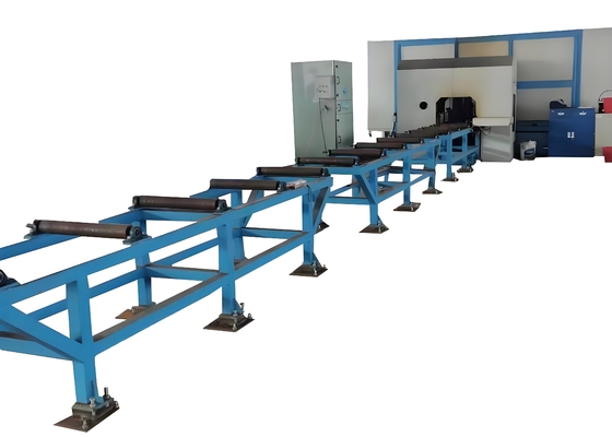 Linia do wiercenia, cięcia i gwintowania dwuteowników CNC z serwonapędem 2 kW, posuw wiercenia, rozmiar 500x500mm