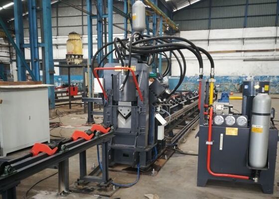 Double Or Single Blade Cnc Steel Angle Cutting Punching Machine Line 80m/Min Feeding Speed