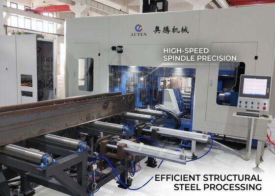 Bridge Fabrication Use High Speed CNC H Beam Drilling Sawing Machine With Shearing Function