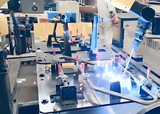 Z palnikiem spawalniczym, standardowa zrobotyzowana stacja robocza do spawania w inżynierii maszynowej i szkutnictwie