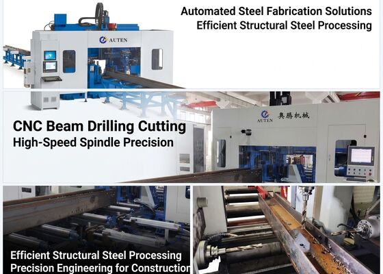Wykonanie mostów przy użyciu szybkiej maszyny wiertniczej CNC H Beam Drilling Sawing Machine z funkcją strzyżenia