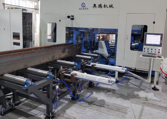 Wyposażony w 3 wrotki CNC H Beam Drilling Maszyna do piły dla przemysłu konstrukcji stalowych